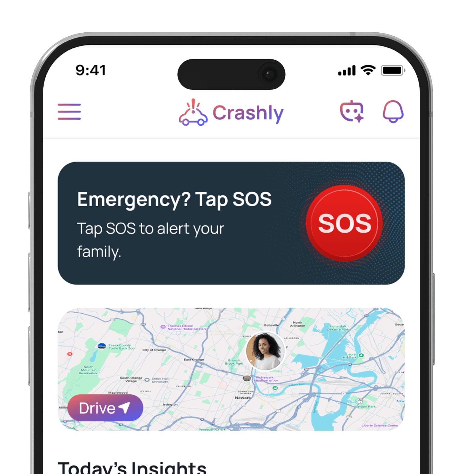 Crashly app screen